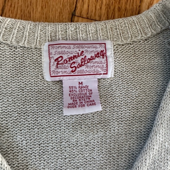 Vintage Jungle Animal Cardigan Embroidered Sequin Beaded - Picture 6 of 8